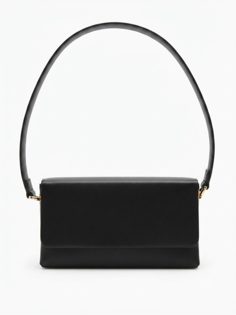 Madison West Black Structured Leather Shoulder Bag - Picture 2 of 7